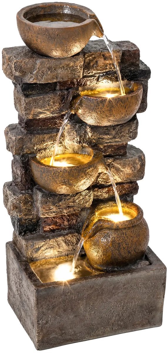 Waterornament - Voor buiten - Tuin - Water Fontein - Waterval Ontwerp - Kamerfontein - Tuindecoratie - Met Pomp