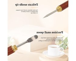 Stainless Steel Latte Art Pen met Houten Handvat voor Perfecte Koffiekunst en Barista Tools voor Cappuccino en Espresso