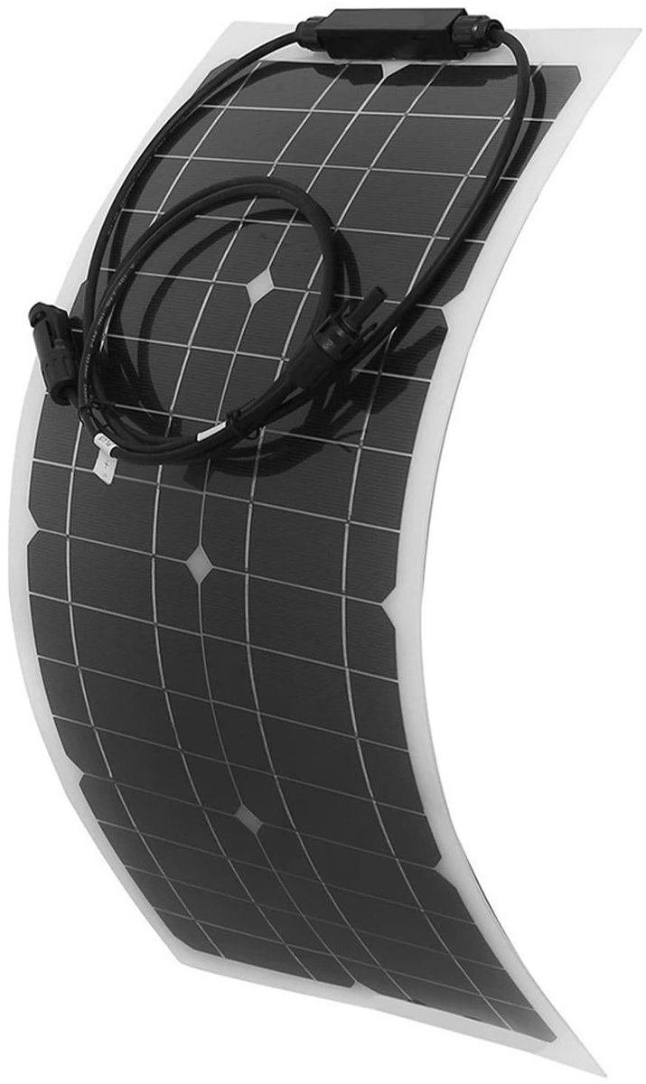 Dailygoody - Flexibel monokristallijn zonnepaneel - 100 W - Draagbaar zonnepaneel - 12 V - Zonnepaneel voor buiten - Geschikt voor camper en boot
