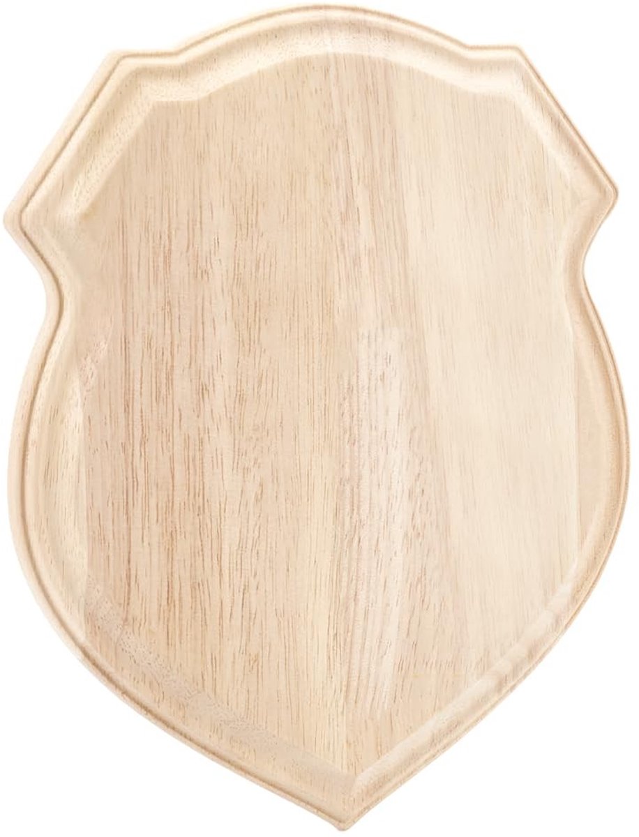 Dailygoody - Houten Plaquette - Schildvormige Decoratie - 25 x 20 x 1,7 cm - Doe-het-zelf Houten Display - Natuurlijk Hout - Geschikt voor Creatieve P...