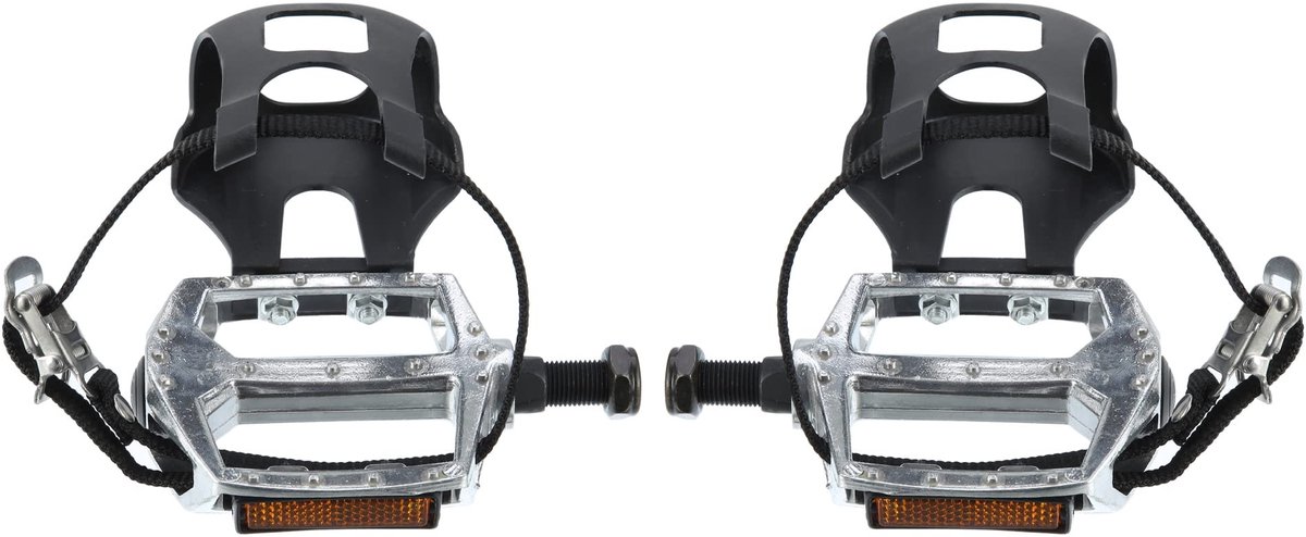 Dailygoods - Fiets Pedalen met Toe Clip 1/2'' Zilverkleurig 1 Paar