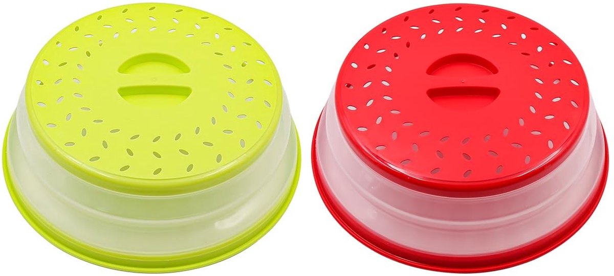 Dailygoods - 2 Stuks Opvouwbare Magnetron Covers voor Voedselbescherming