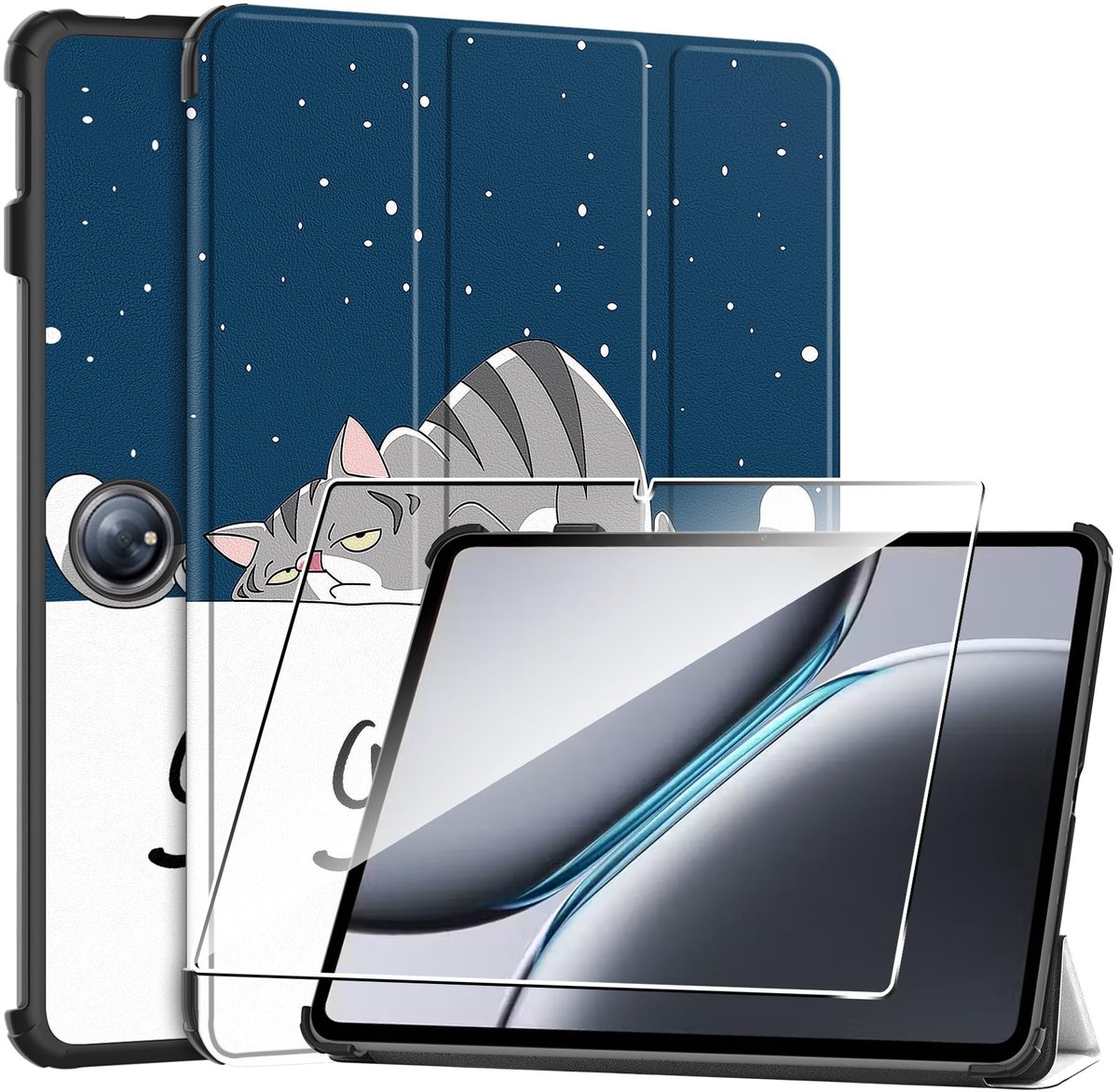 Dailygoods - Dailygoody - Beschermhoes voor Oneplus Pad 2 - Ultra dun - Schokbestendig - 12,1 inch - Krasbestendig - Inclusief gehard glas - Geschikt voor Oneplus