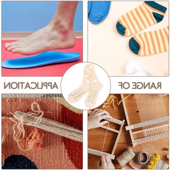 Set van 4 Verstelbare Houten Sokblokken, Duurzame Sokspanner voor Breien en Haken, Ideaal voor Beginners en Creatieve Projecten — afbeelding 4