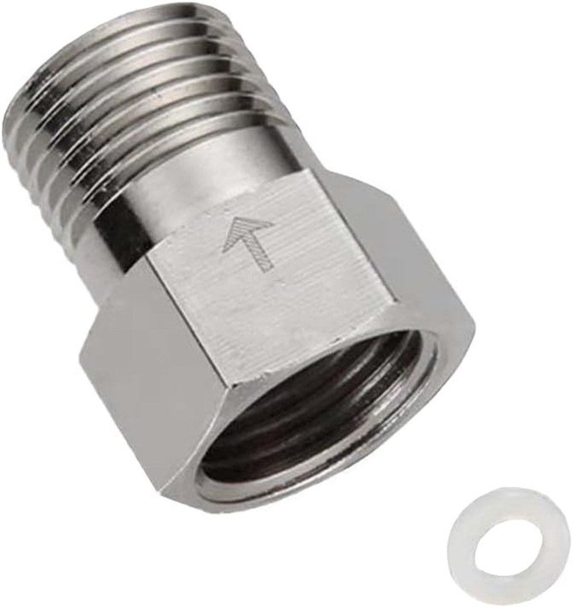 Controleklep 1/2" met vrouwelijke en mannelijke draad, niet-terugslagklep voor toiletwaterleiding, roestvrij staal 304, duurzame waterafvoer en installatiegemak