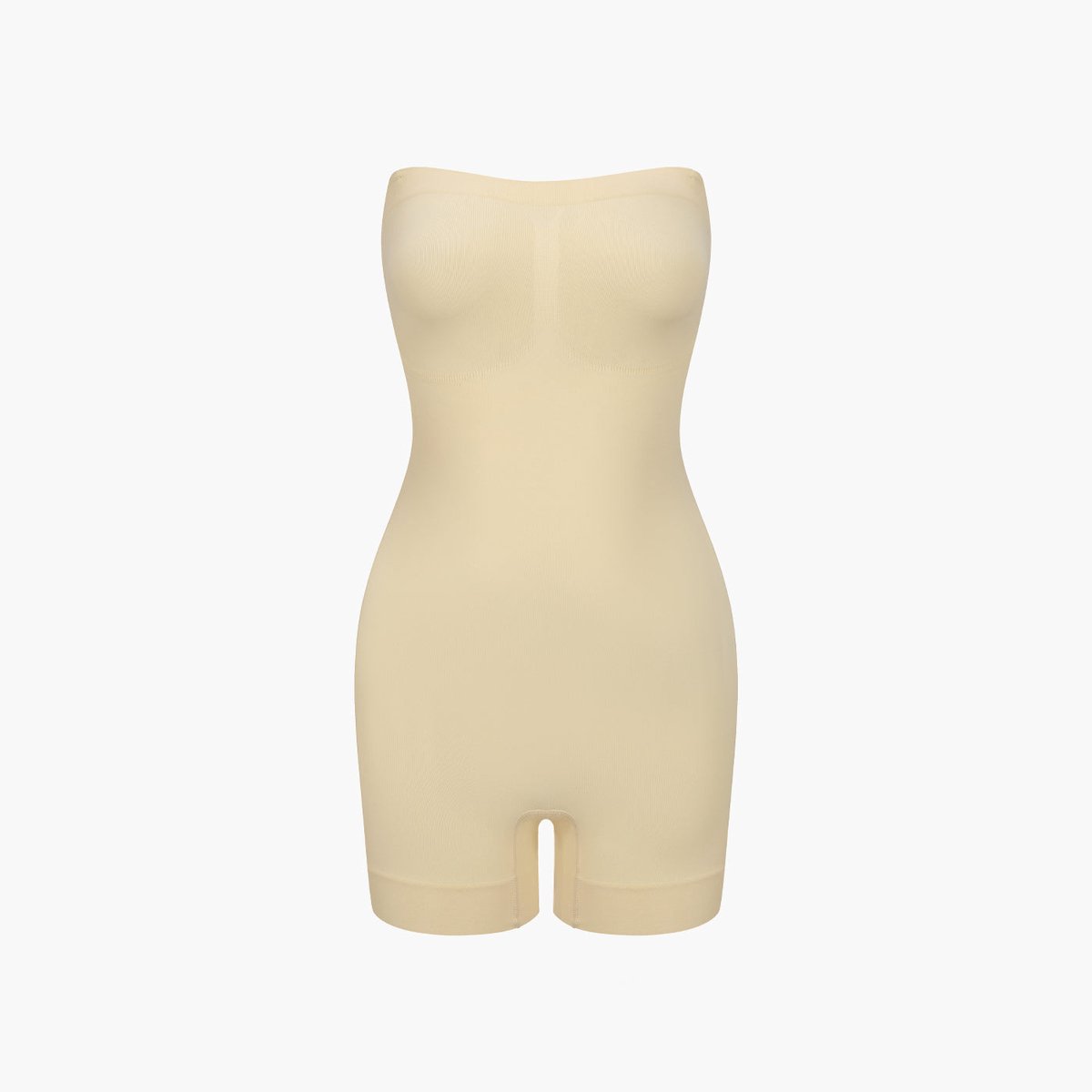 creamyfabrics Creamy Fabrics - Bodysuit Sculpting Shapewear Strapless - Met Shorts - Ultra Zacht - Sculptend - Comfortabel - Havermout - Xs