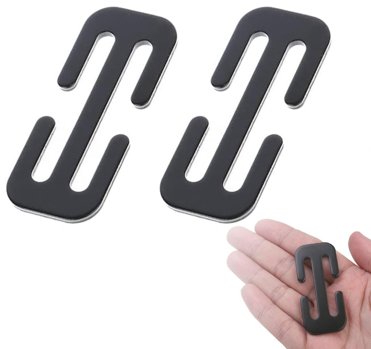 VLEMICO- Veiligheidsclip 2 Stuks - Gordelclip - Veiligheidsgordel Verlenging Auto - Universele Beugel - E-vormige Gesp - Duurzaam Metaal