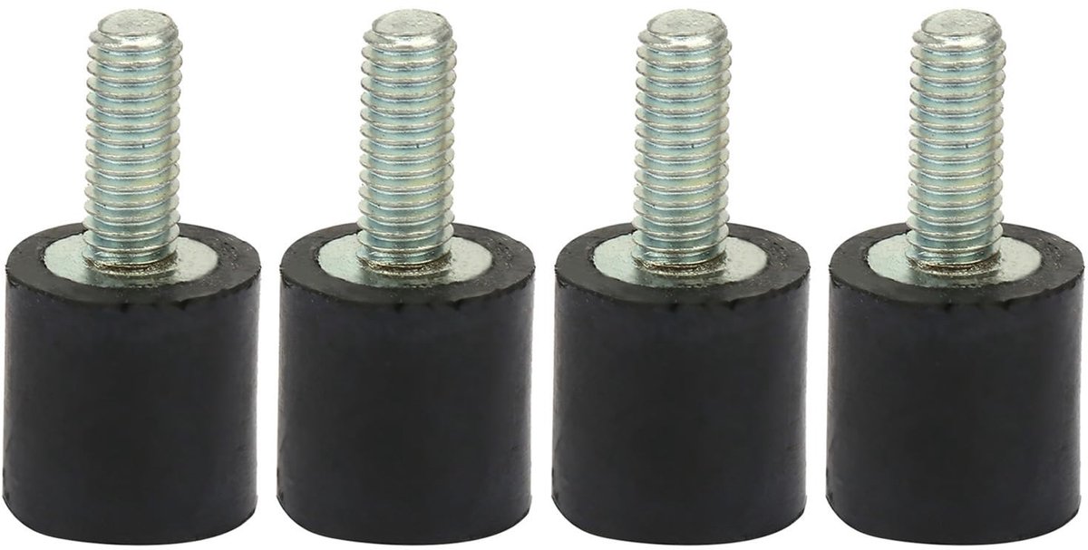 Dailygoods- Trillingsdempende Lagers 4 Stuks - Antitrilling - Rubberen/Metalen - Bouten M3/M5/M6 - Compact Formaat - Vermijdt Interferentie