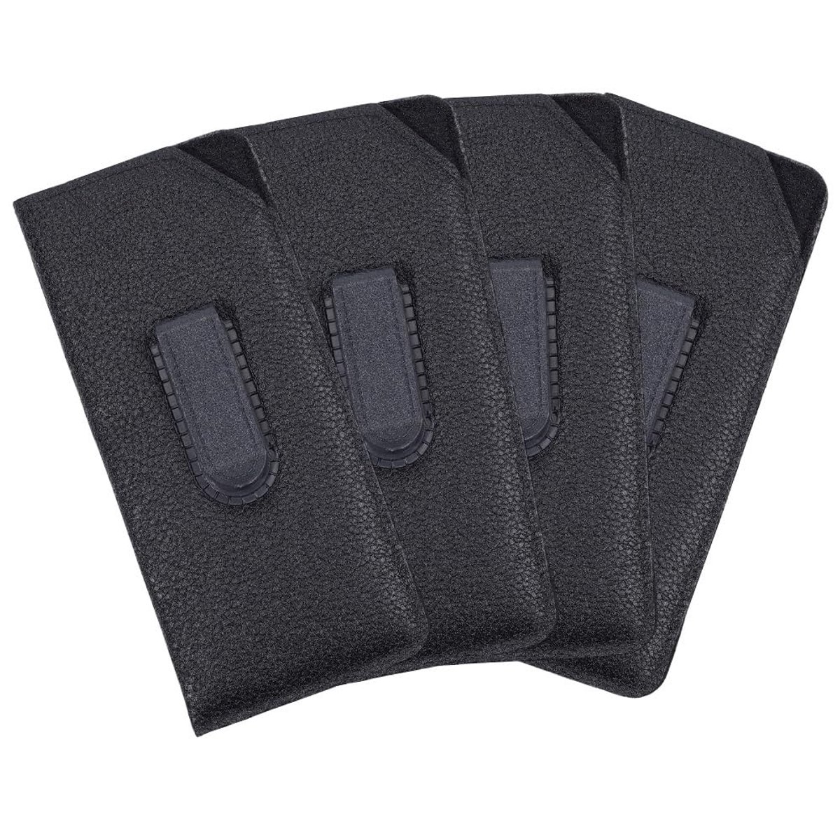 Dailygoods - Draagbare Lederen Etui met Verticale Zakclip - Zwart voor Zonnebrillen