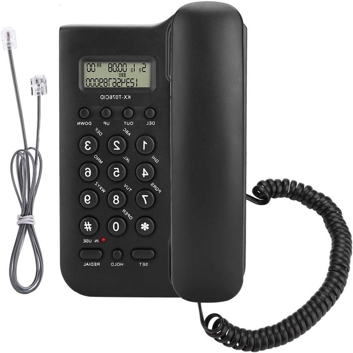 Desktop Wandtelefoon met Beller-ID voor Thuis, Hotel en Kantoor - Zwart, Modern Design, Betrouwbare Verbinding