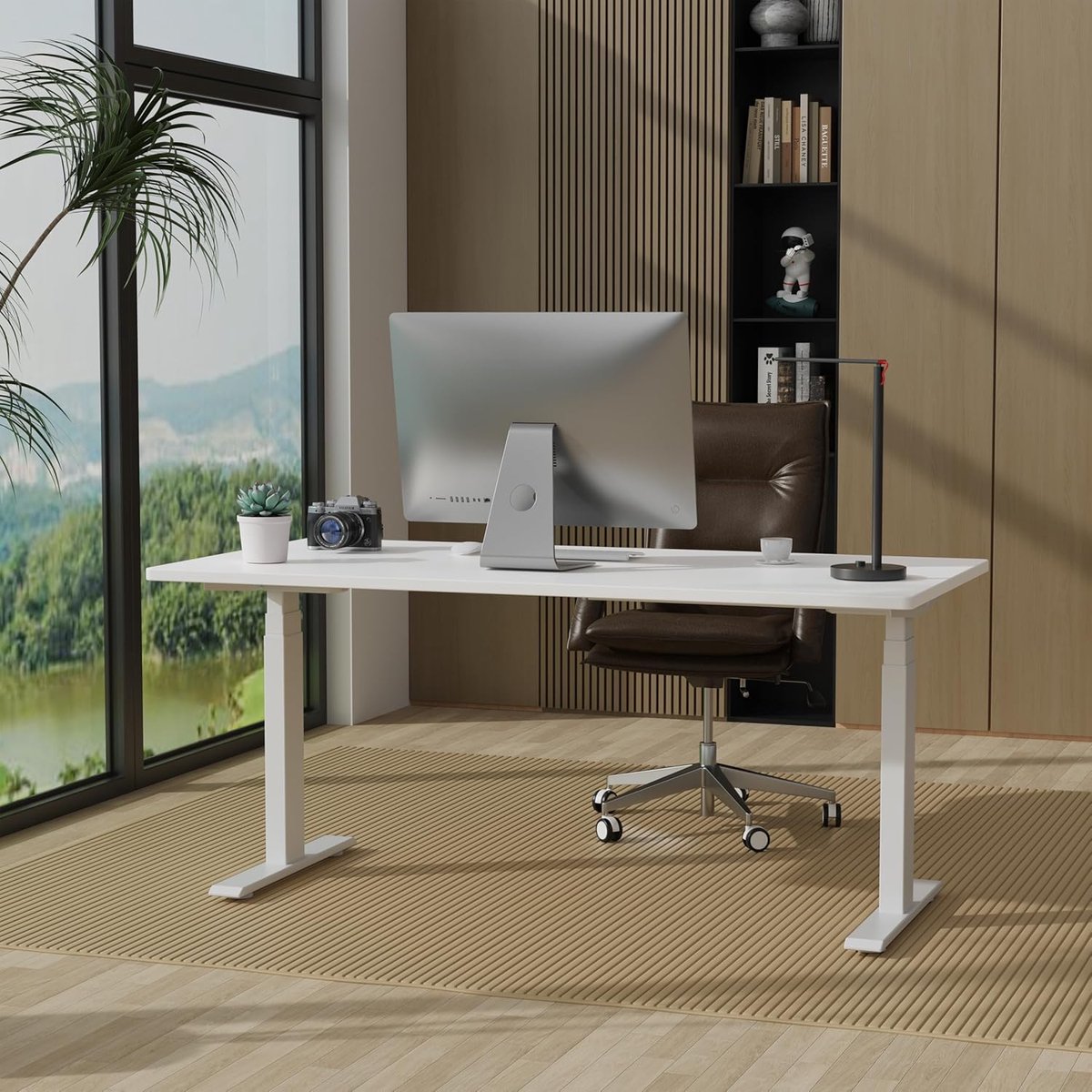 Elektrisch Verstelbaar Zit-Sta Bureau Frame Dual Motor 2-Poots 125 kg Draagkracht 72–120 cm Hoogteverstelling Memory Functie 4 Geheugenstanden Staal Wit