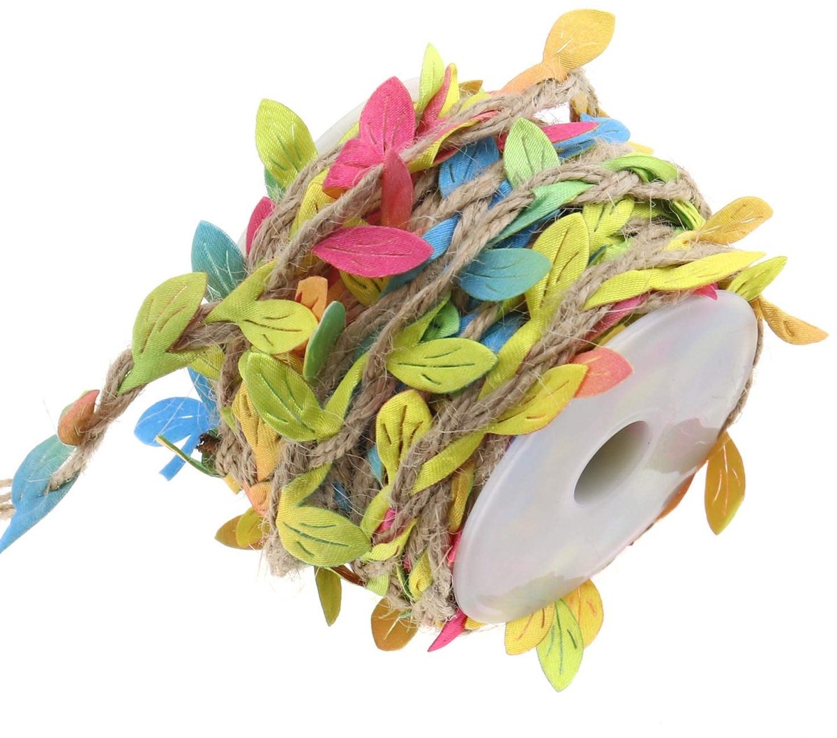 Dailygoods- Jute Touw 20m Natuurlijk - Veelkleurig Lint - Kunstblad Decoratie - Doe-het-zelf Ambacht - Huis/Tuin Decor - Schitterende Afwerking