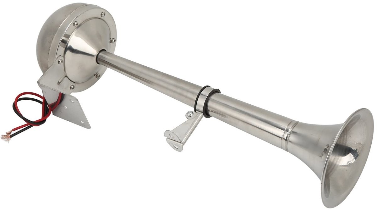 Dailygoods - Enkele Trompet Luchthoorn - 328DB Super Luid - Eenvoudige Installatie - Roestvrij Staal - Universele Auto Luchthoorn - Geschikt voor Truc...