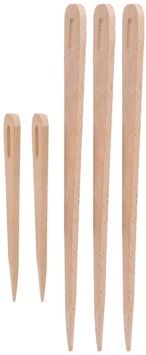 Dailygoods- Haaknaald Set Lichtgewicht - Breinaalden met Grote Oog - Vork Oog Naald - Handwerk - Weven - Duurzaam Hout - Breinaald