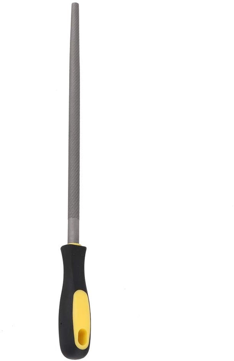 Dailygoods- Ronde Vijl 12 Inch - Vijl met Grove/Middelste/Fijne Tanden - T12 Koolstofgereedschapsstaal - Handvat - Slijpgereedschap voor Metalen Projecten