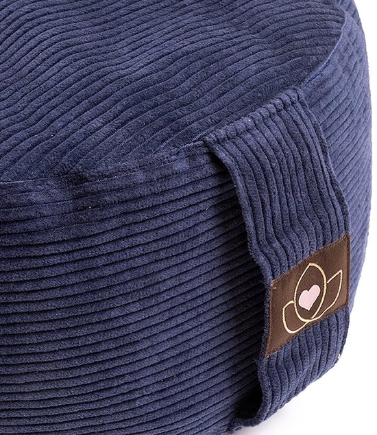 Meditatiekussen eco rib indigo rond - Lotus | Yoga kussen van Lotus — afbeelding 2