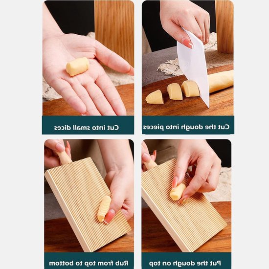 Allecto Plus - Gnocchi Houten Plank Pastamaker - Authentieke Pasta maken - Anti-aanbaklaag - Keukengereedschap van Allecto Plus — afbeelding 3