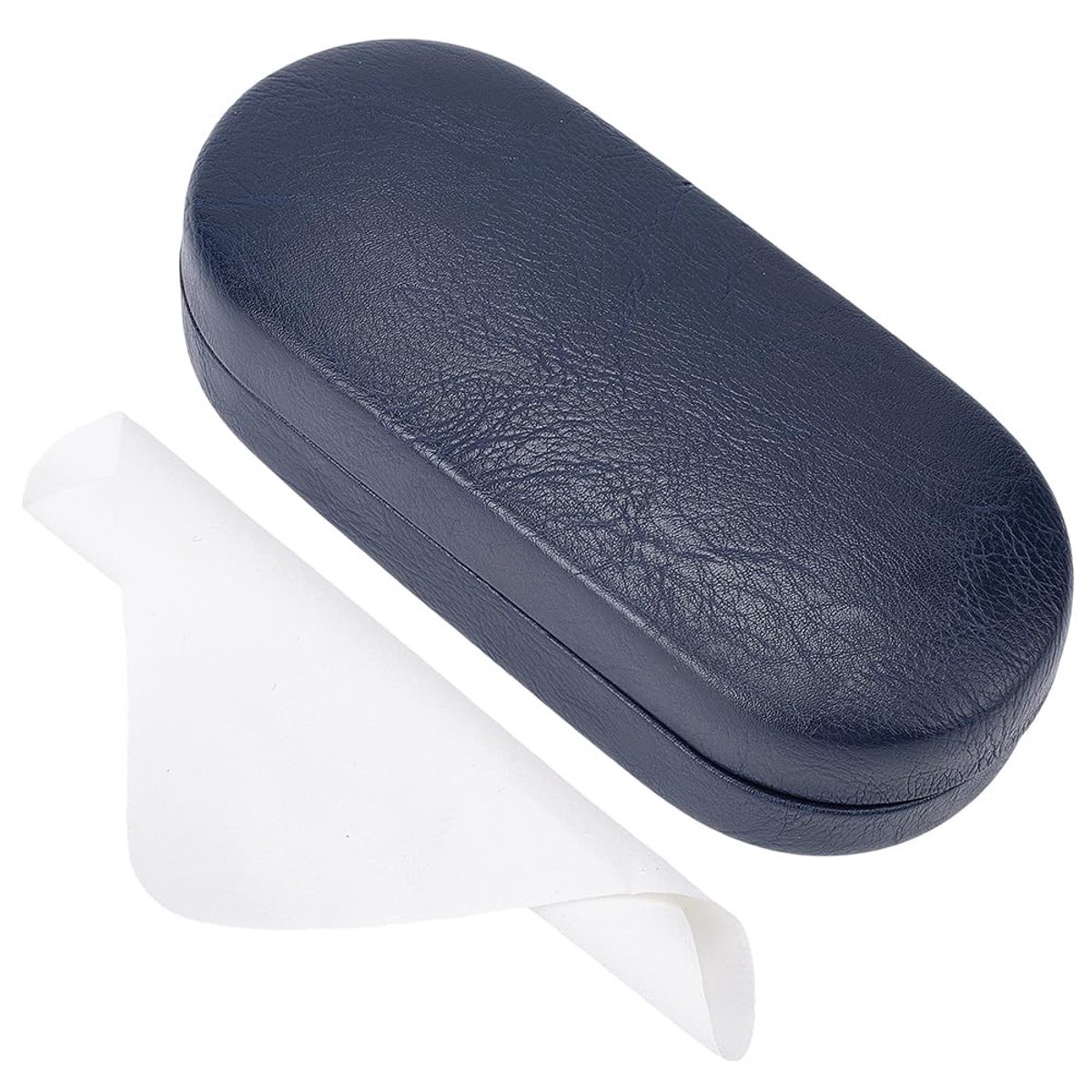 Dailygoods - PU Lederen Grote Brillen Case - Hard Shell Zonnebril Etui met Reinigingsdoek