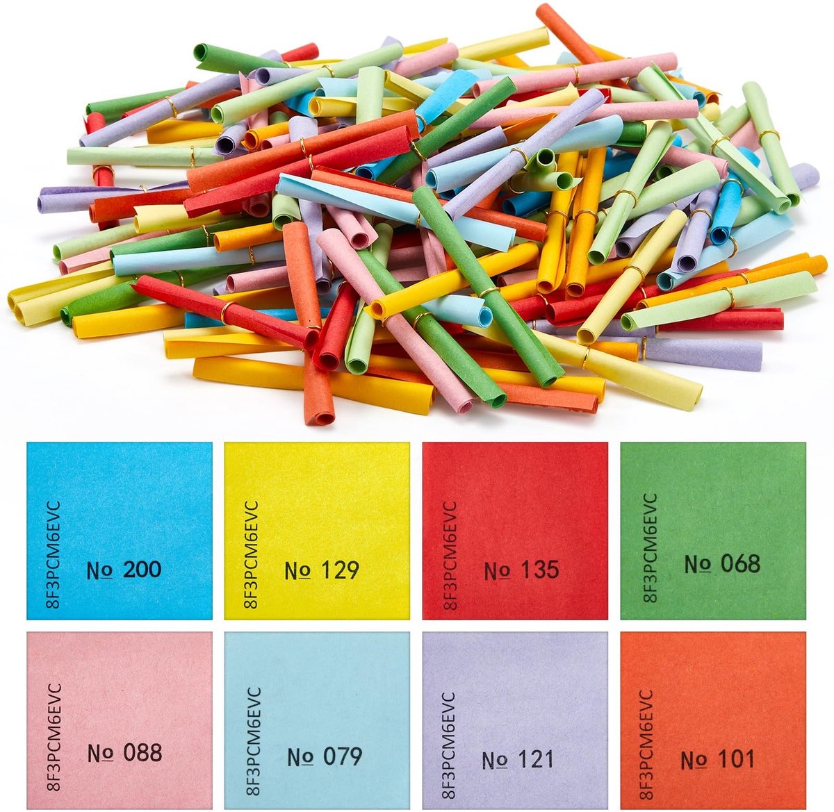 Dailygoods- Tombola Winnaar 200 Stuks - 60 x 60 mm - Gemengde Cijfers - Papier - Loterijacties - Eerlijke Verloting - Loterijbiljetten