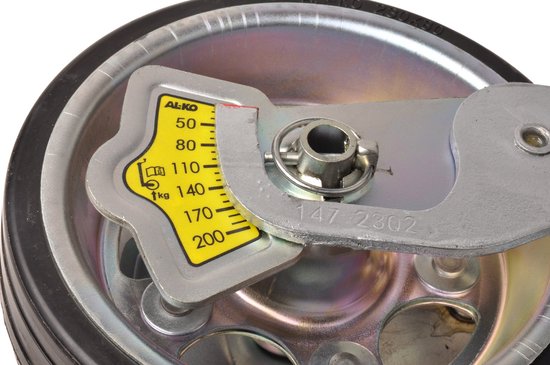 Neuswiel AL-KO - 48 mm - draagvermogen: 300 kg - stalen velg en massief rubber wiel - inclusief slinger met druklager en kogeldrukmeter van Merkloos — afbeelding 4