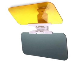 Dailygoods- Zonneklep 2-in-1 Anti-verblindingsvizier - Zonneklepverlenger - Verstelbaar - Acryl/Lichtgewicht - 34x12x2cm - Bruin/Geel - Zonneklepverlenging