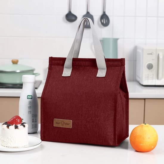 Isolerende Koeltas voor Lunch, Waterdichte en Draagbare Lunchzak voor Werk, School en Picknick, Ideaal voor Mannen en Vrouwen (Rood) — afbeelding 5