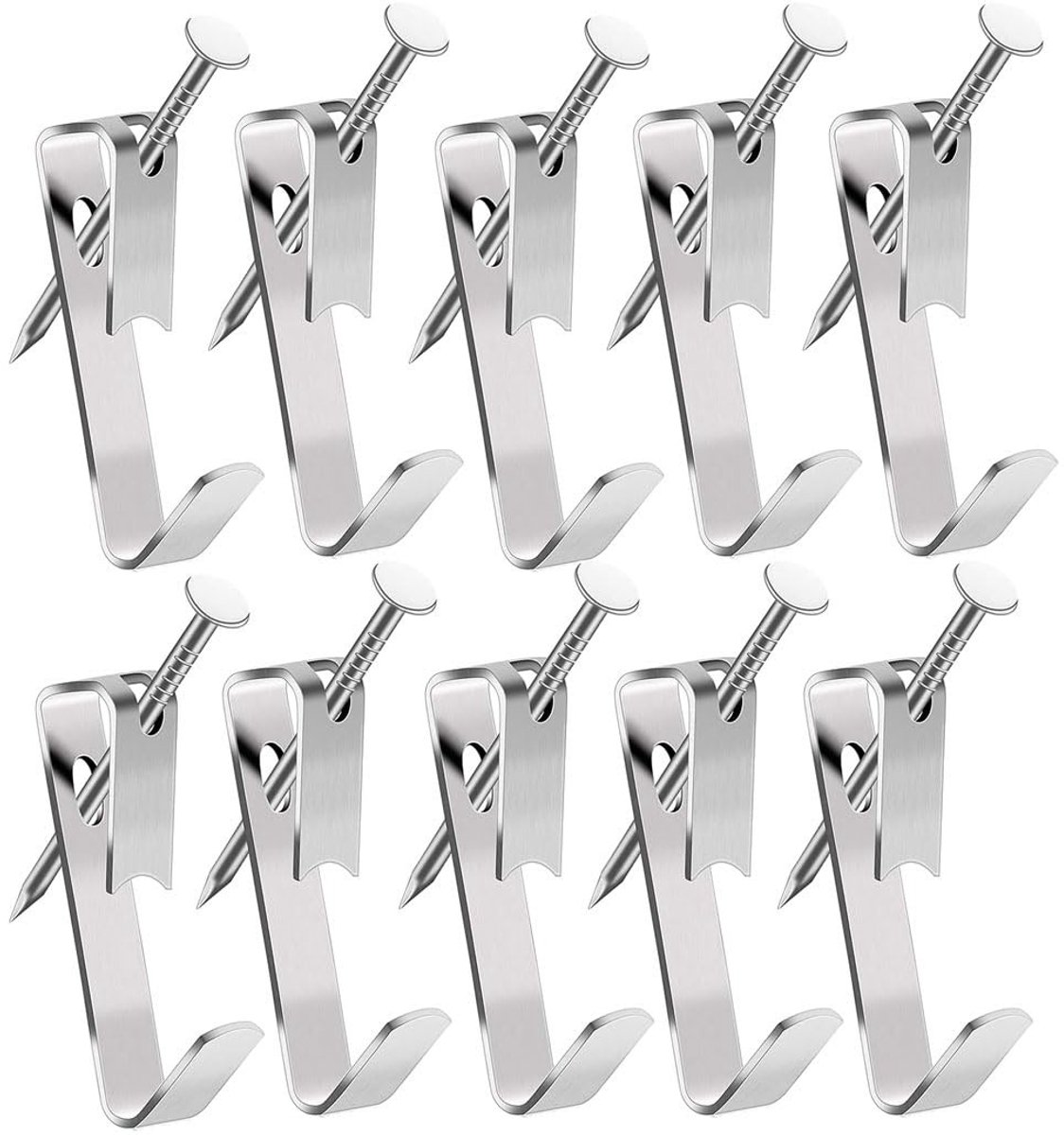 Dailygoods- Fotohaak 100 stuks - Wandhaak voor zware kunst - Wandhaak voor spiegels - Wandhaak voor beton/plafond - Schadevrije bevestiging - Versterkte constructie