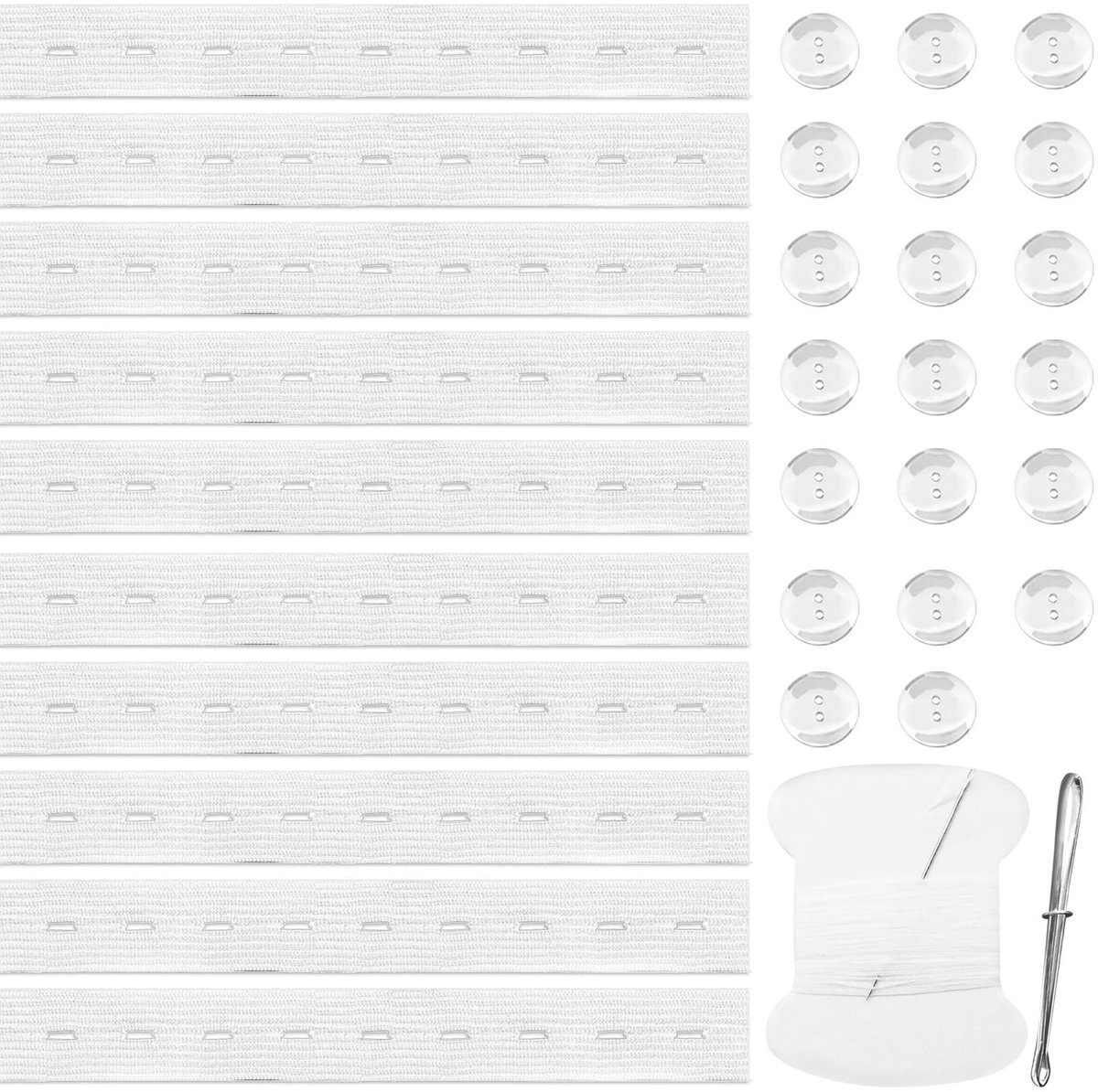 Dailygoods- Tailleband Elastiek - Tailleband Verlenger - 10 Stuks - Hoogwaardig Materiaal - Verstevigen Taille - Geschikt voor Broeken/Rokken