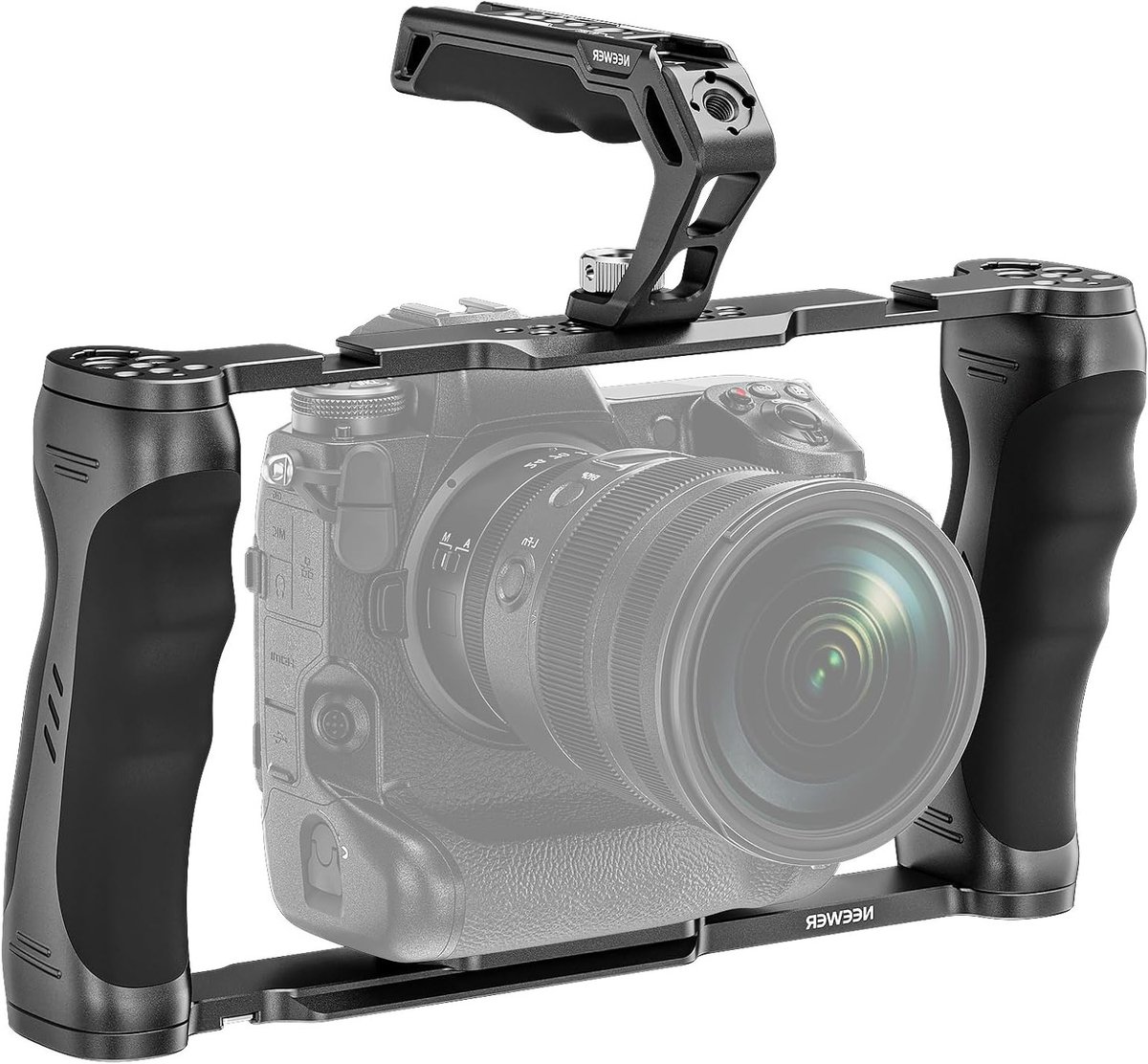 Universele Camera Cage met Top Handgreep en ARRI Positionering Pen Set, Videostabilizer met Arca Basis, Geschikt voor SmallRig Accessoires en Professioneel Filmen