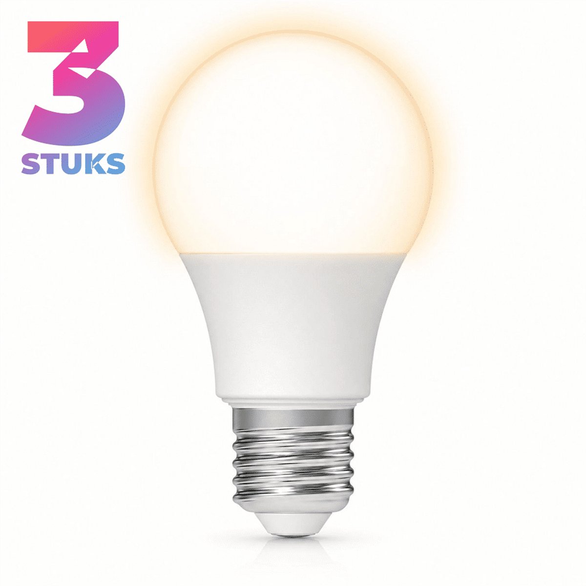 3x Peertje Led-lamp E27 - 10W - Koel Wit Licht (4000K) - 1050 lm - 15 jaar - Niet Dimbaar