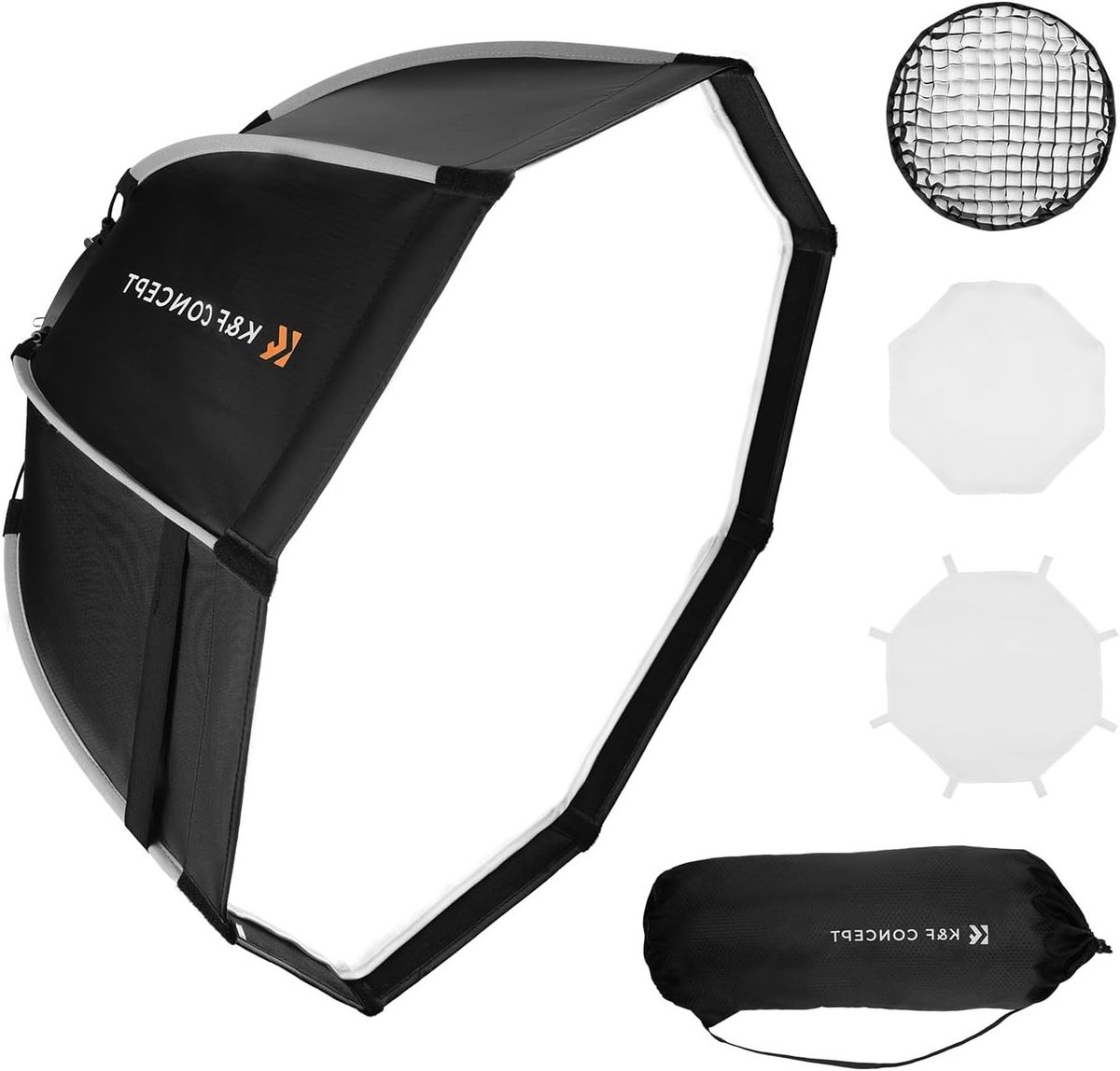 Professionele 55cm Octagon Softbox met Bowens Mount, Snel Vouwbaar, Diffuser en Grid voor Studio- en Portretfotografie