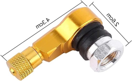 Dailygoods - 90 Graden Aluminium Valve Stengels voor Motorfiets - 2 Stuks — afbeelding 3