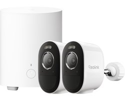 Reolink 5MP Draadloos Beveiligingscamerasysteem - AI-samenvatting - Slimme Detectie - IP67 Waterdicht - Hub 1 Lite + 2x Argus Serie B330