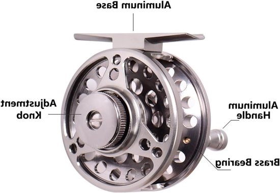 Lichtgewicht Vliegvissen Spoel met 2+1BB Lagers voor Links en Rechts, Perfect voor Rivier, Meer en Zee - Maat #59.5mm, Zilver — afbeelding 5