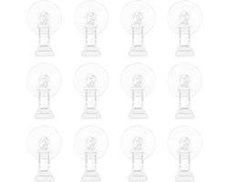 Voedingsclips Aquarium - Plantenclips Zeewier - Vissen Voeren - Sterke Zuigkracht - 12 stuks - Transparant