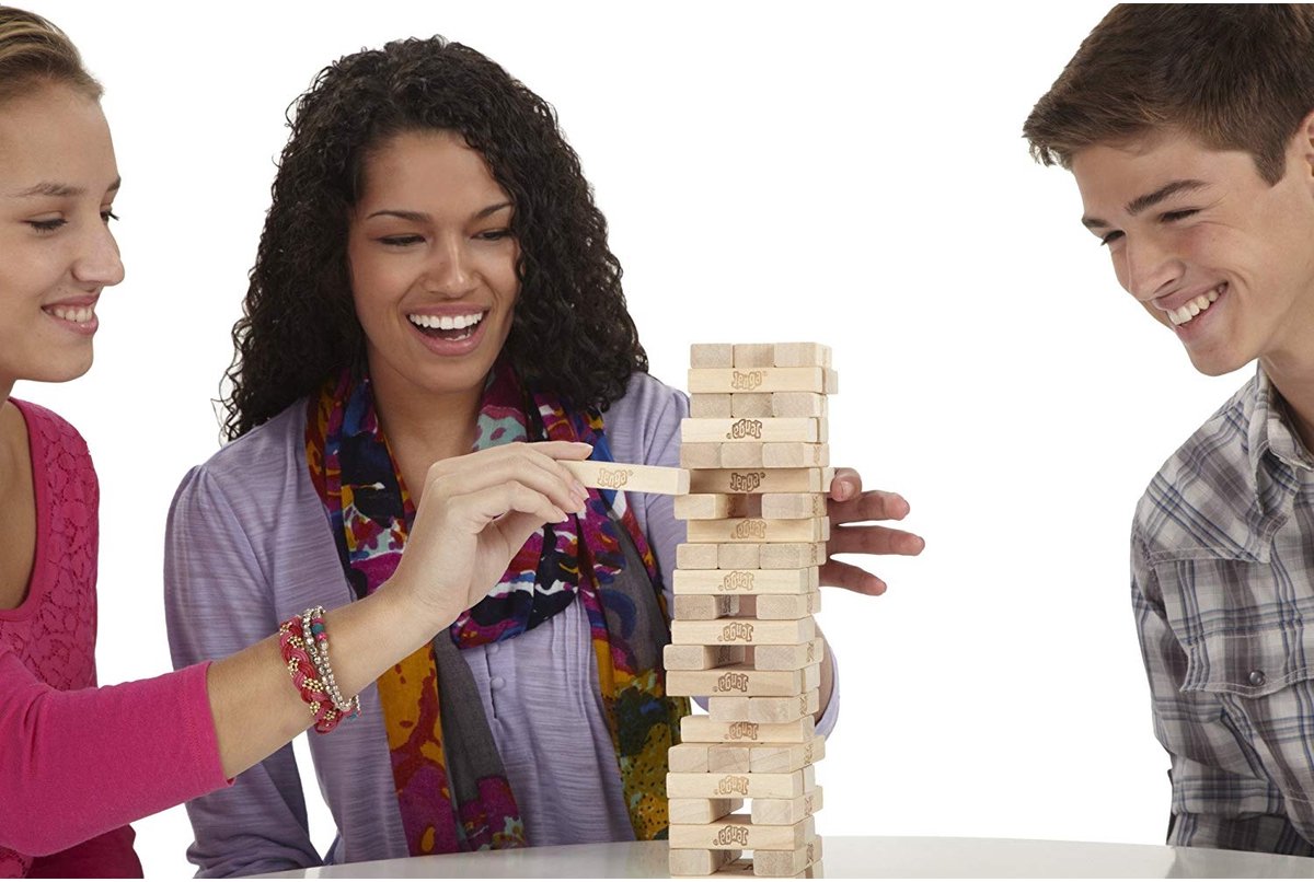 Klassieke Jenga Blokken van echt hardhout Stapeltorenspel voor kinderen vanaf 6 jaar 1 of meer spelers — afbeelding 9