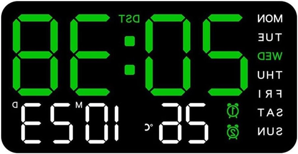 Tafelwekkers met LED Digitale Wandklok Voice Control Temperatuur, Datum, Week Display (E)