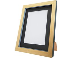 FRAMES BY POST Magnus Beech Picture Frame, Dark Grey with Black Mount, 8 x 6 Image Size 6 x 4 Inch