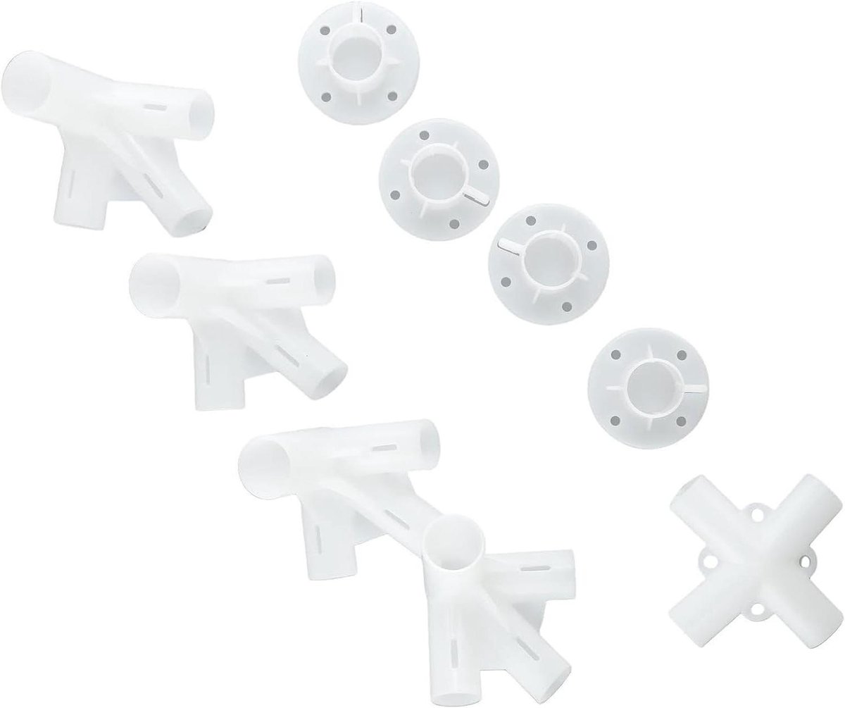 Tent Connectoren Set - Gazebo Onderdelen - Reparatie Buitenstructuur - Duurzaam Kunststof Materiaal - 9 Delige Set - Beige
