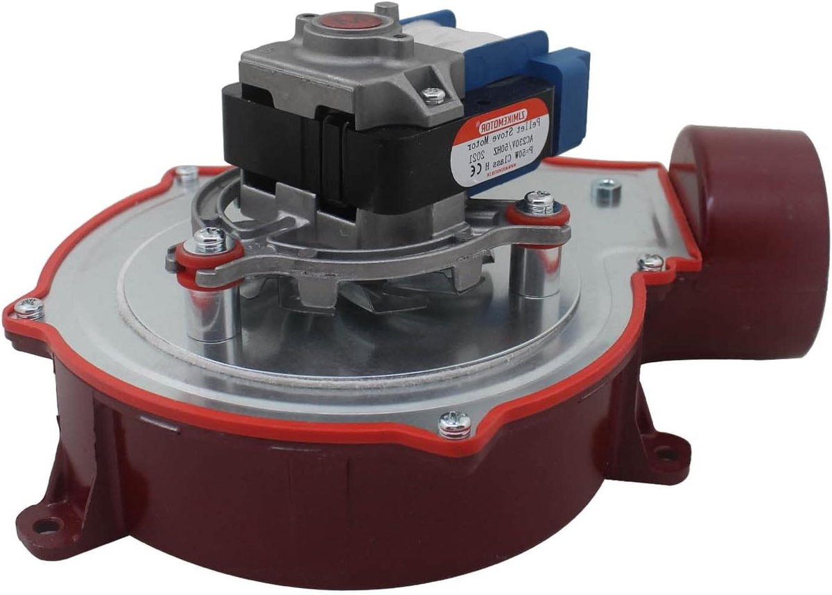 Kachelventilator - Centrifugaalventilator - Pelletkachel - Waterbestendig - 50 Watt - Rood
