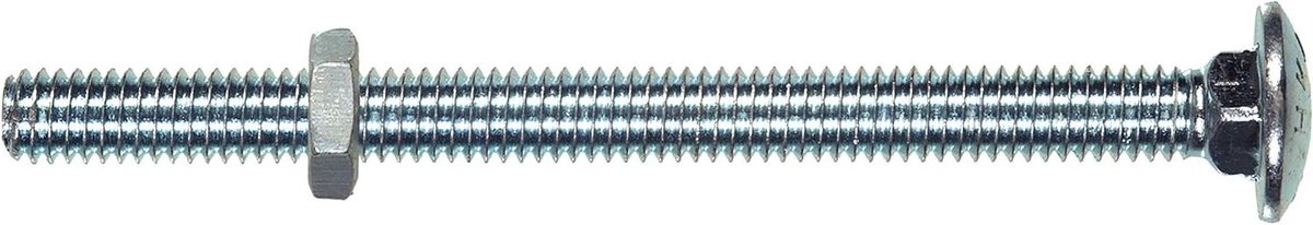 Slotschroeven met Moer - Verzinkte Bouten - Houtverbindingen Maken - Gebogen Kop Voorkomt Draaien - 3/16 x 4 Inch - Zink