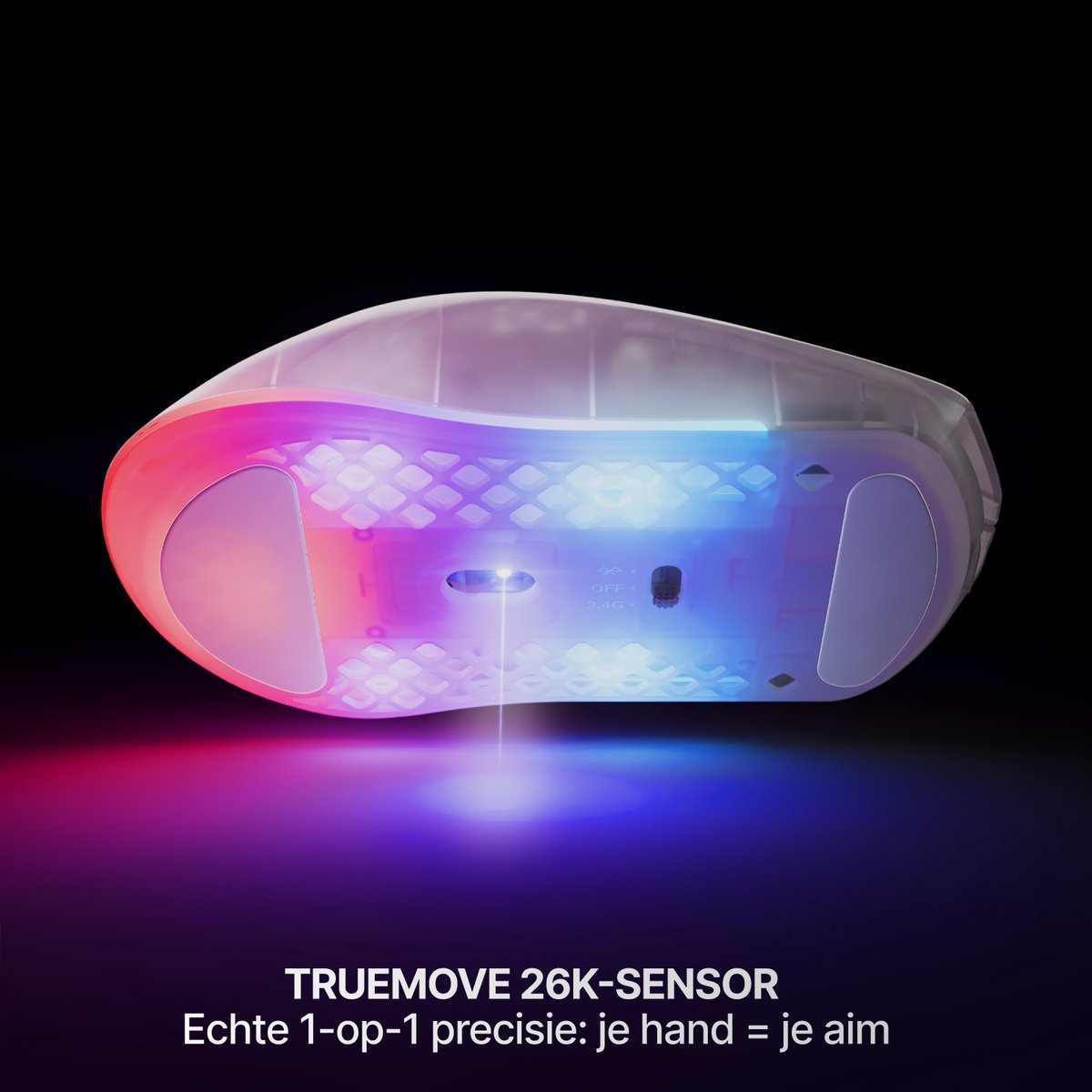 SteelSeries Aerox 3 Wireless Gen 2 - Draadloze Gaming Muis - 4000 Hz Polling Rate - Ghost/Wit thumbnail 7
