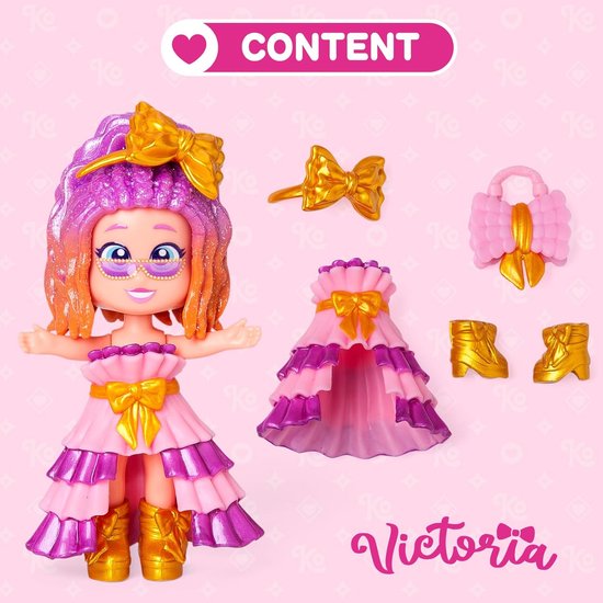 Verzamelpop Victoria - Mode pop - Spelen en verzamelen - Drie gezichten - Eén maat - Meerkleurig — afbeelding 2