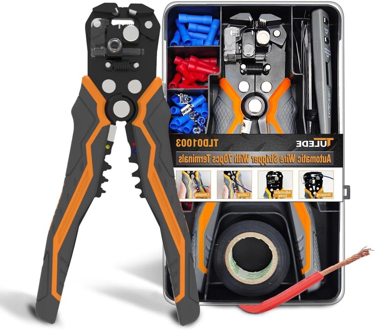 Draadstripper Kit - Automatische Stripper - Elektra Klussen - 5-in-1 Functies - AWG 24-10 - Oranje Grijs