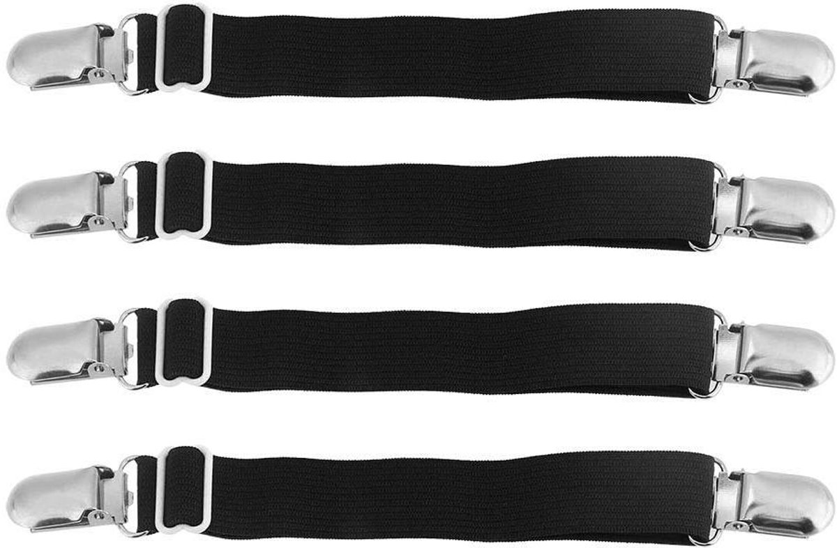 Hoeslaken Clips - Beddengoed Clips - Net Bed Houden - Stabiele Grip - 4 Stuks - Zwart