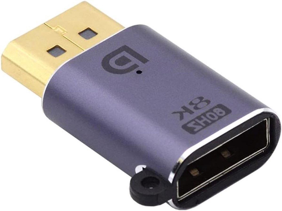DisplayPort Adapter - DP Converter - Hoge Resolutie Video - 8K 60Hz Ondersteuning - 10x10x1 cm