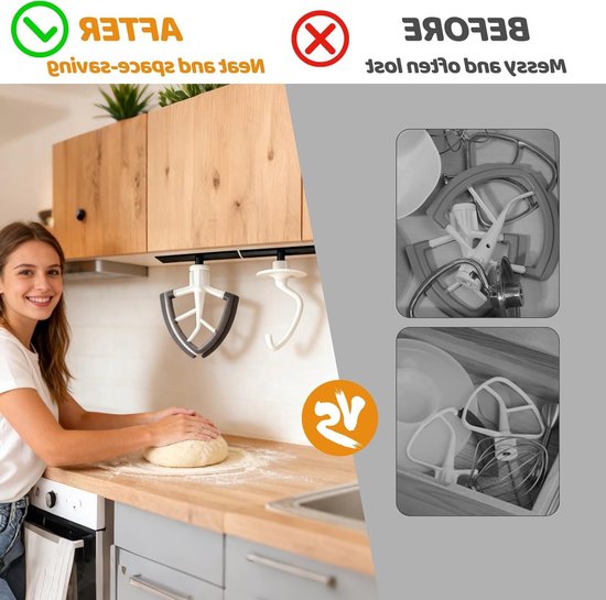 4-delige houder voor voedselverwerkingsaccessoires, ideaal voor keukenorganisatie en opbergruimte, geschikt voor diverse keukenaccessoires en attachments — afbeelding 2