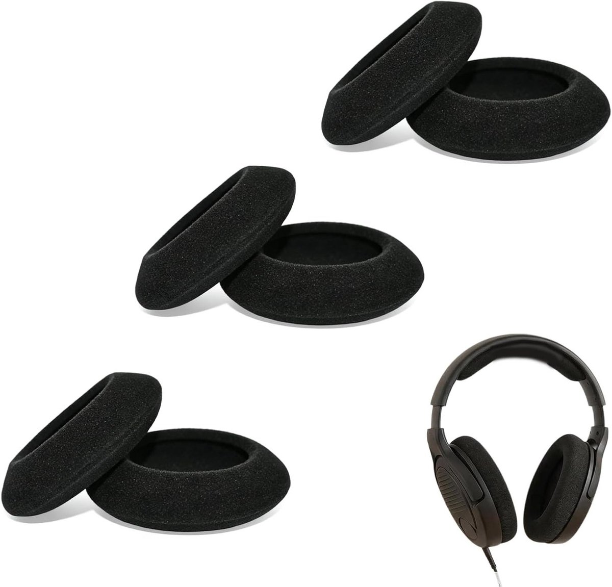 Vervangende oorkussens van zacht schuim voor pc-headset, comfortabele en ademende anti-transpiratie pads
