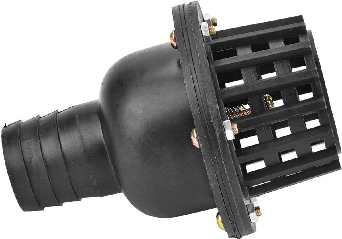 Dailygoody - Waterpomp Voetklep - Terugslagklep - PVC - Zwart - Bodemklep - Geschikt voor vloeistofmachines - 1,5 inch