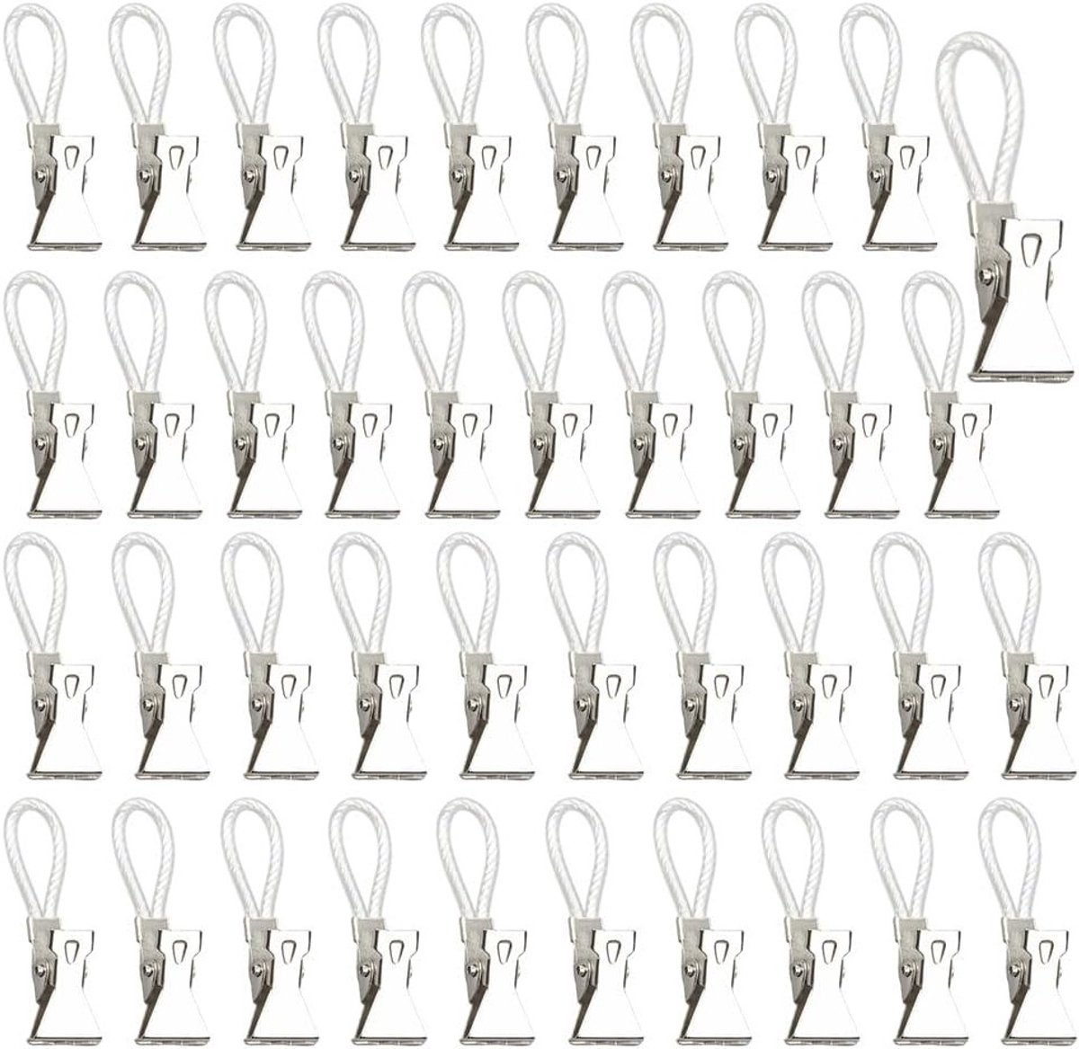 Set van 30 metalen handdoekclips voor keuken en badkamer, ideaal voor theedoeken en handdoeken, wit